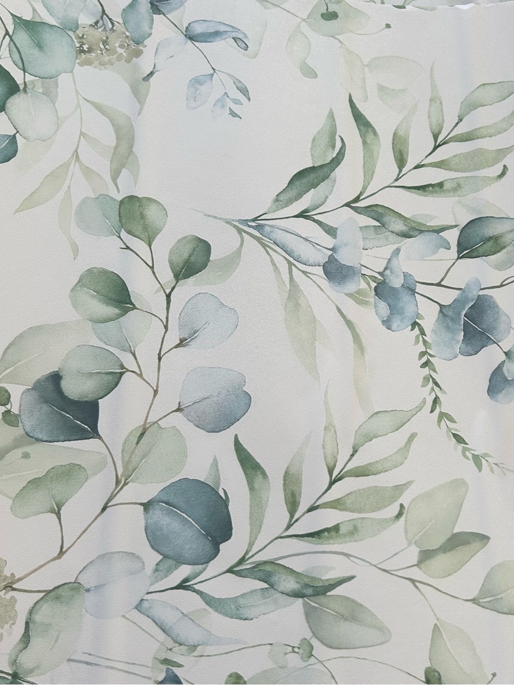 4 ROLLS - PEEL & STICK Green and Blue Leaf Wallpaper NEW - Home Wall Decor